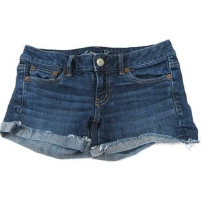 AMERICAN EAGLE Stretch cut-off cuffed jean shorts